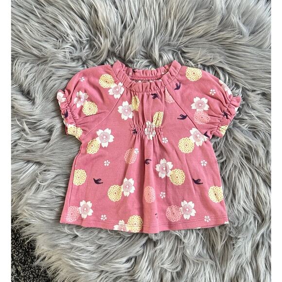 Tea Collection Infant Floral & Raven Whimsical Scrunch Front T Size 6/12month - Picture 1 of 2